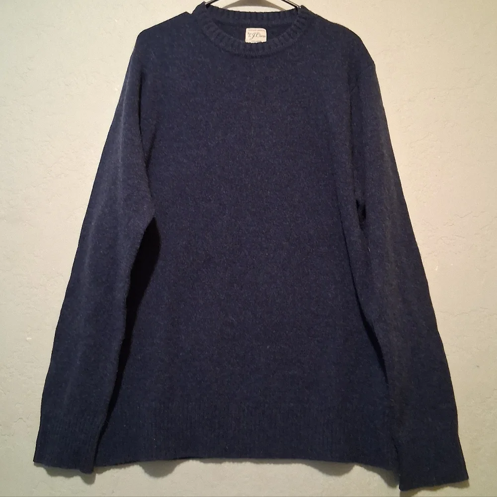 J. Crew Rugger Merino Knit For Wool Blend Sweater Navy Blue SxXLT Pullover‎